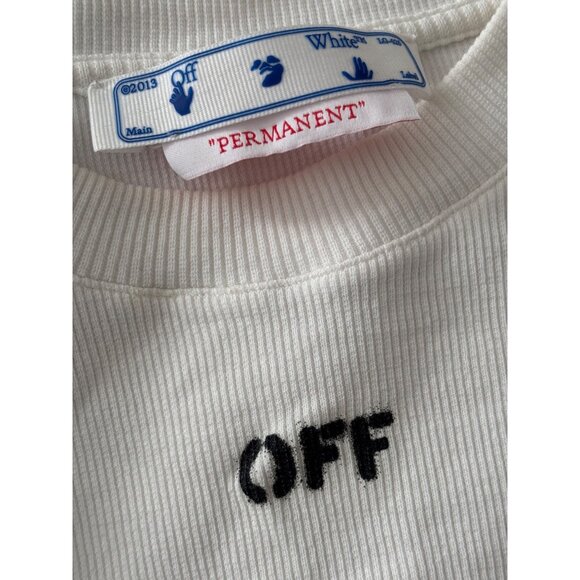 Off-White Eco-Friendly Womens Cropped T-Shirt - Picture 3 of 6